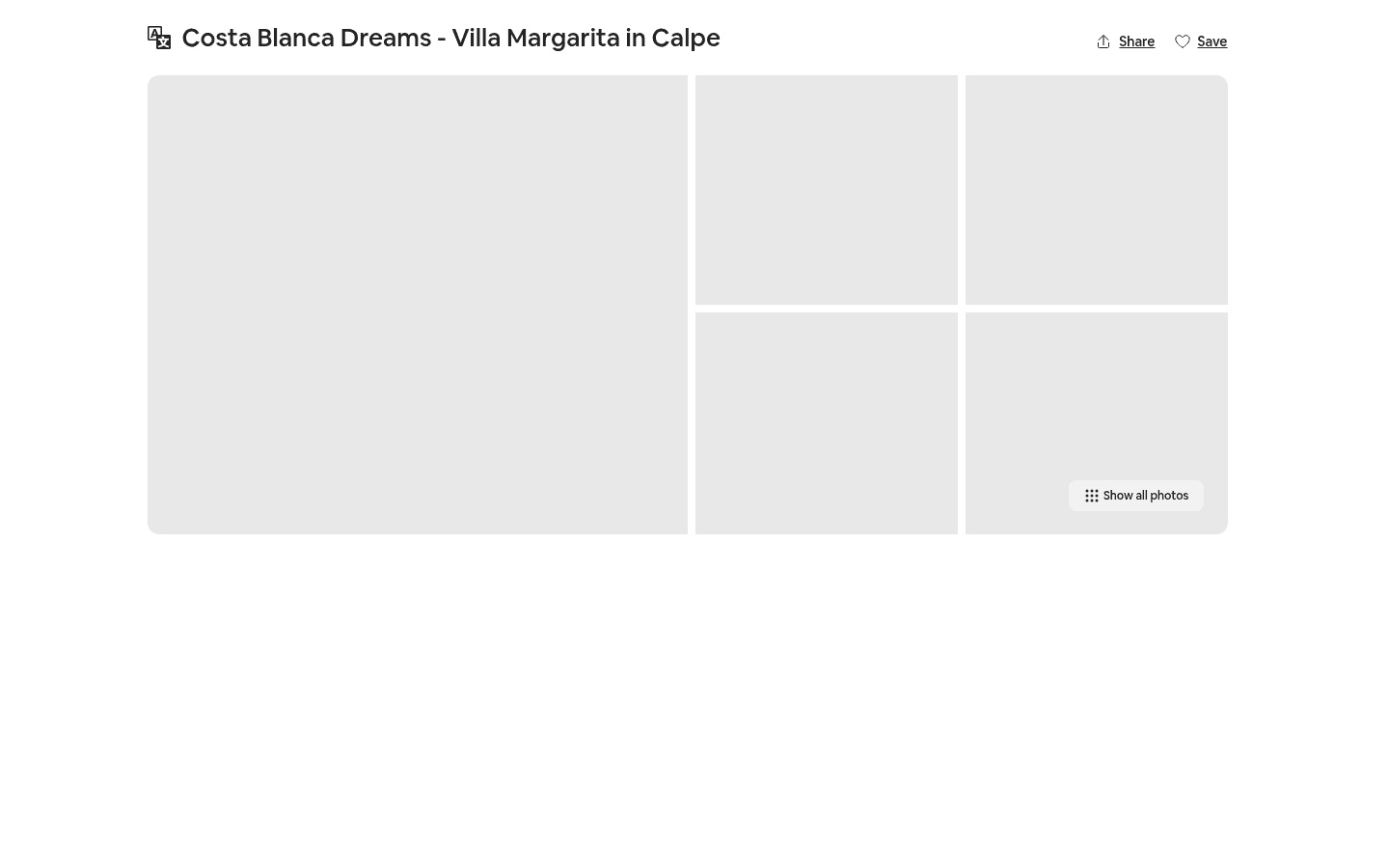Airbnb listing page for Villa Margarita — analyzed by ListingLift